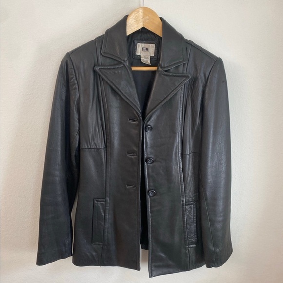 bp Other - Vintage BP Nordstrom Soft Lamb Leather Black Blazer Jacket